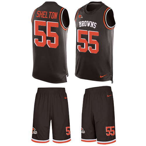 Men's Limited Danny Shelton Nike Jersey Brown - #55 Tank Top Suit NFL Cleveland Browns